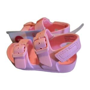 NWT Rainbow Toddler Sandals Easy Straps Pink Size 5 Cat & Jack